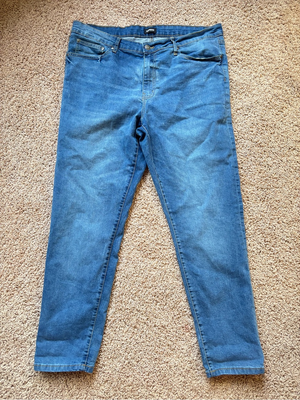 Express Men's Slim Straight Blue Jeans